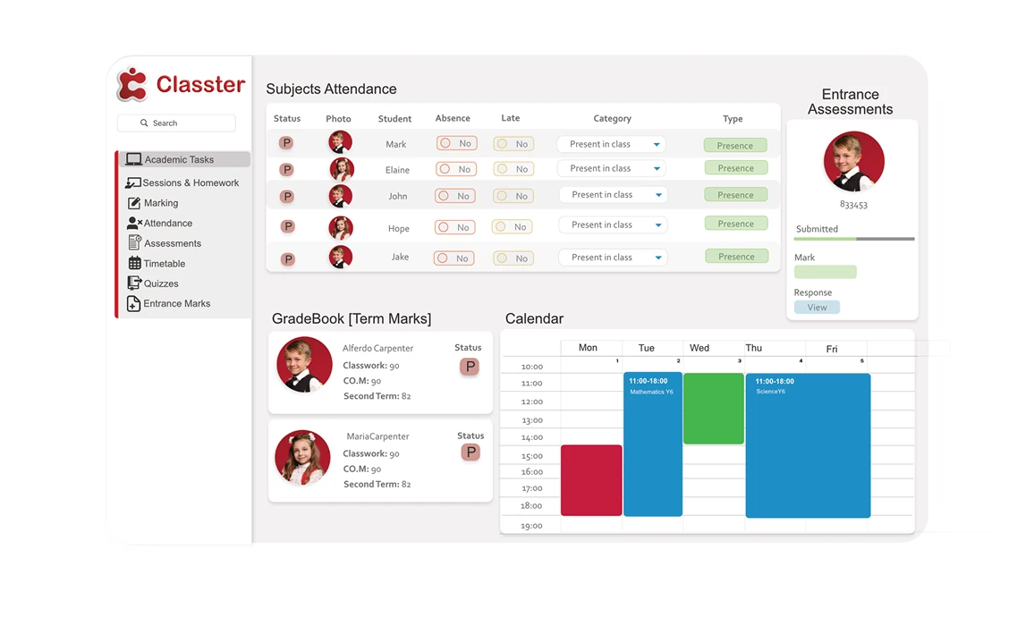 Classter Academic LMS Module Mockup